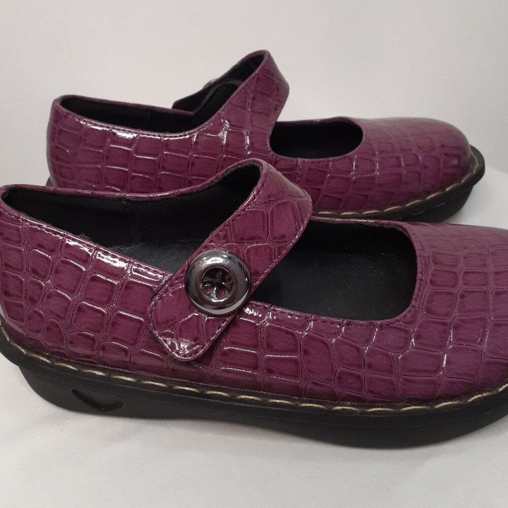 NWOB xeyes Girls Dress Shoes Mary Janes Faux Patent Leather SZ 2 Purple & Black - Picture 11 of 12